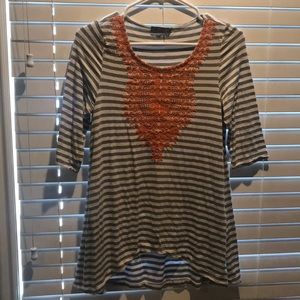Grey and white striped tunic
